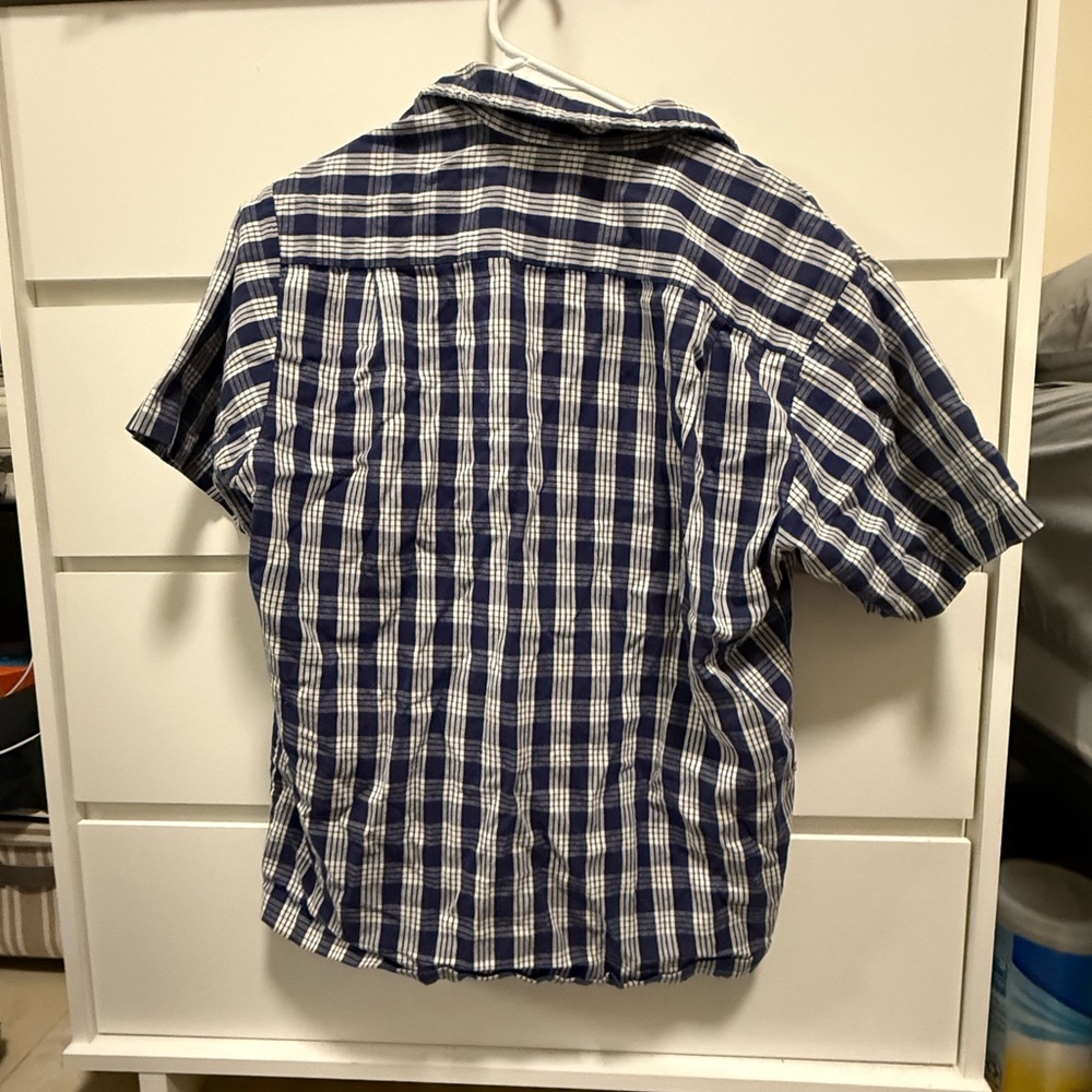 Navy Checkered Men's Shirt - Picture 2 of 3
